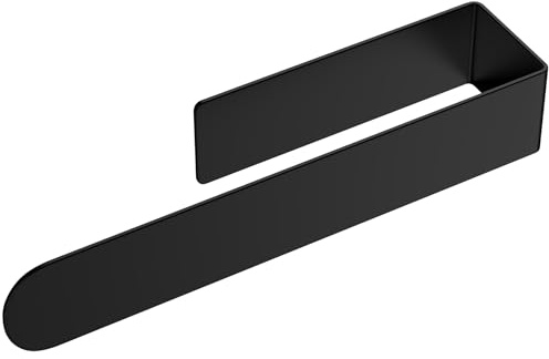 Handtuchhalter Ohne Bohren 22.5cm Schwarz Handtuchhalter Küche Bad Wand, Edelstahl Selbstklebend Handtuchstange Geschirrtuchhalter für Badezimmer Duschwand, Schwarz Matt