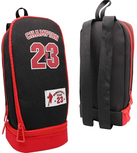 YUEcthynous Basketball Player Federmäppchen Große Kapazität,Basketball Star Bunte 23 Trikot Federtasche,Große Kapazität 3 Fach Doppelter Reißverschluss Segeltuch Schlamperbox Schule Federmäppchen