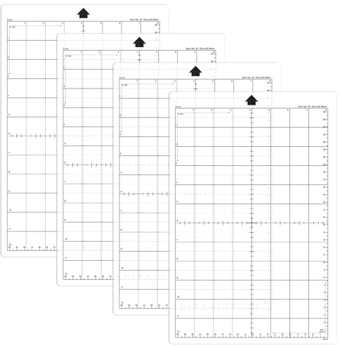 5 Piezas Tapete de Corte, 33.5x22.4cm Alfombrillas de Corte Rasterizadas Antideslizantes, Alfombrillas de Corte Autoadhesivas, con Silhouette Cameo Ideal para acolchados, costura y manualidades