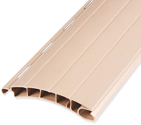 Rolladenstab Maxi 14 x 55 grau, weiß oder beige mit Lichtschlitzen 5 Stück 100 cm ROLATEC Set Rolladen Lamellen (beige)