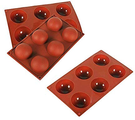 Zueyen confezione da 3 - Stampo in silicone a forma di cupola con 6 fori, grande emisfero, in silicone, per torte, budini, caramelle, cioccolatini, stampi antiaderenti, per torte e cioccolatini