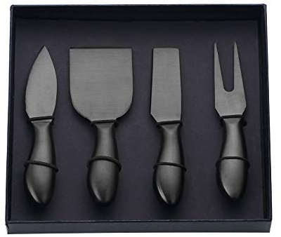 YDware A198 - Juego de cuchillos para queso (acero inoxidable, 4 piezas, con caja de regalo)