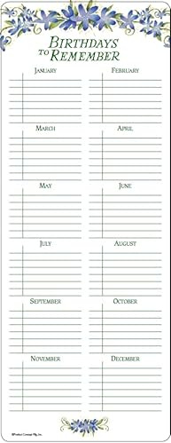 Birthdays To Remember - Magnetic Birthday Calendar with Floral Design