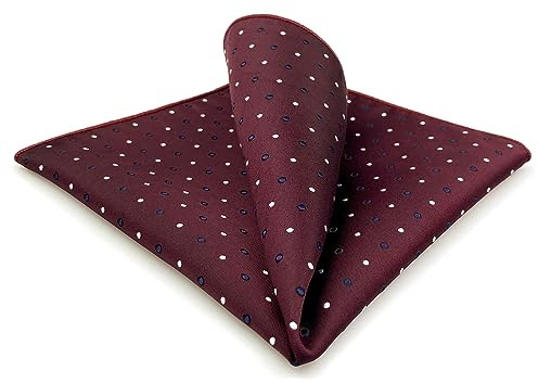 S&W SHLAX&WING Pañuelos de Bolsillo para Hombres Borgoña con Puntos Boda