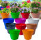 eaaerr Pot de Fleur, 8 Pièces Pots de Fleurs avec Trous de Drainage Pots Plantes en Plastique Intérieur Exterieur Pots de Fleurs décoratifs pour Jardins, Balcon, terrasse, patios (Multicolore)