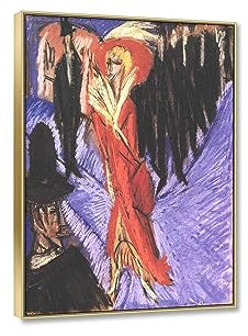 Gold Frame-Classic Oil Paintings Reproduction of -Famous Painting Print On Canvas-Red Cocotte Poster-Abstract Canvas Wall Art Pictures for Living Room70x100cm(28x33in)