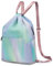MISWAN Turnbeutel Kordelzug Sportbeutel Wasserdicht Damen Herren, Große Kapazität Beutel mit Rucksack Nylon, Kordelzugbeutel Jungen Mädchen Gymsack Gym Bag, für Reisen, Freizeit, Sport (Lila Grün)