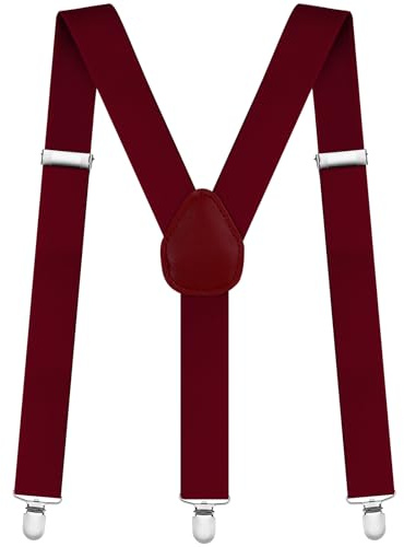 Aomig Bretelles Homme en Y Extra Large Réglables avec 3 Clips - 3.5 cm