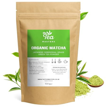 Tea Masters Organic Ceremonial Grade Matcha Tea Powder (1 x 100g)