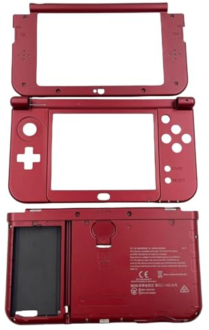 Hzxkqmil Coque de Remplacement pour Nintendo New 3DS XL Console, Plaques de Couverture Intérieure Boîtier de Cadre d'écran Plaque de Boutons Couvercle de Batterie pour New 3DSXL/LL (Rouge)