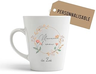 Générique Mug Noël marrainepersonnalisable – “Marraine d’amour” avec prénom – Cadeau de Noël pour Marraine – Tasse céramique imprimée – Idée cadeau fêtes