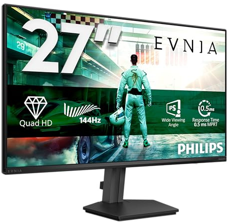 Philips 27M2N3500NF 27 inch WQHD Monitor 144Hz, IPS Panel, Adaptive Sync, HDR10, G-Sync Compatible, (2560x1440 HDMI 1x 2.0 DP 1.4 USB Hub) Dark grey