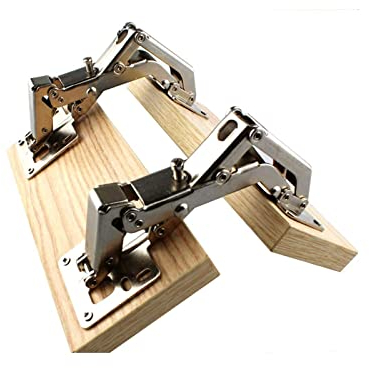 WANLIAN 4 Stück 170 Grad verdecktes Scharnier, rahmenlos, Schrankscharnier, hydraulisch, verstellbare Installation, sanft schließend, volle Abdeckung