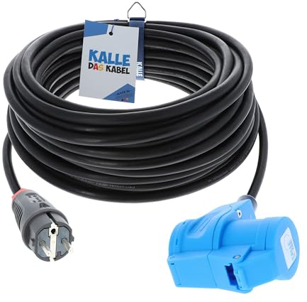 CEE Adapterleitung Kalle Blue SCHUKO Stecker auf CEE Winkelkupplung 5 Meter, 3G 2,5mm²