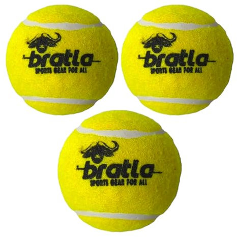 Bratla Pro Tennisbälle für Cricket, leichter Cricketball, Tennisball für Tapeball, Cricketschläger (3 Stück)