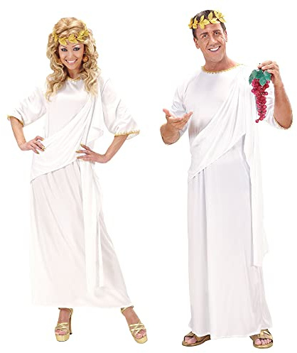 W WIDMANN MILANO Party Fashion - Costume Toga, bianco, dea/dio greco, romano, costumi di carnevale