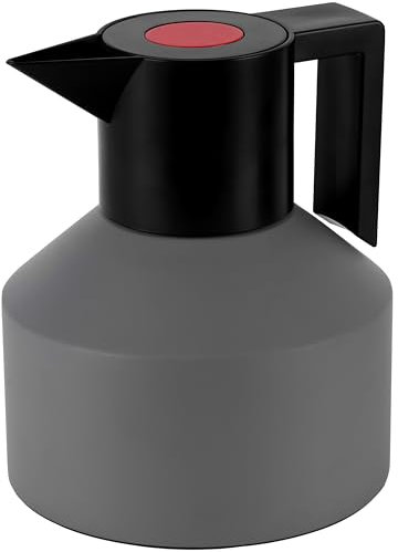 Belle Vous Kaffeekanne Grau 1,2 l - Doppelwandige Thermoskanne Edelstahl - Isolierkanne für Kaffee, Tee, Mate, heißes Wasser und mehr - Teekanne Thermo - Thermoskanne Tee