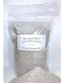 Bearded Hen - Small Bird Calcium Carbonate - Fine Ground All Natural Limestone - Egg Strength - Pullet, Quail, Pigeon, Parakeet, Cactus, Cacti Seed Germination (6 Pound)