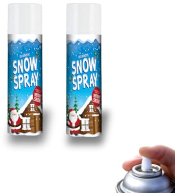 ARCUS 2X Artificial Snow Spray 250ml - Set Of 2 Cans - For Christmas - Perfect For Decorating Christmas Xmas Trees, Parties, Windows, Glass, Wreaths, Centerpieces, Garlands - Easy To Use