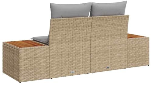 vidaXL Trädgårdsoffa Beige 184 x 62 x 85cm konstrotting