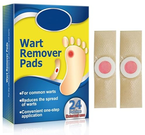 Wart Remover Pads, Foot Corn Remover Patch, Removal Pads for Relief Corn and Foot Care, Protective Plasters for Sensitive Areas on Feet, Heels, Hands and Toes 24 Pcs