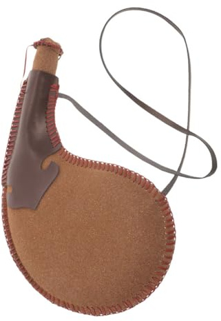 VILLCASE Bolsa de Agua Portátil Antigua de Cuero Curtido Bota Resistente Fugas para Senderismo y al Aire Diseño Tradicional con Capacidad para Coleccionistas y Actividades el Desierto