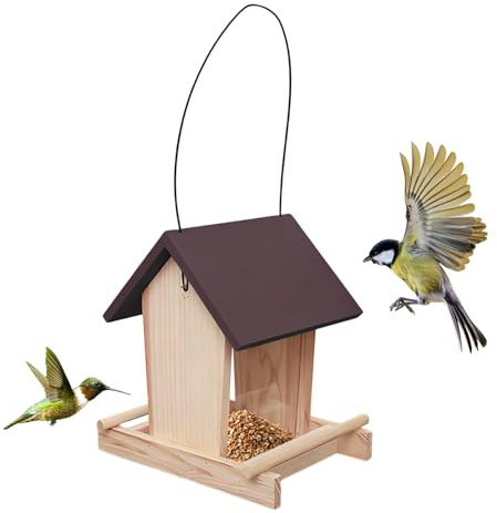 Trä fågelstolpe, matskål, med rep och vertikal stång, dekorativ för undulat, kolibri, fink, trädgård och