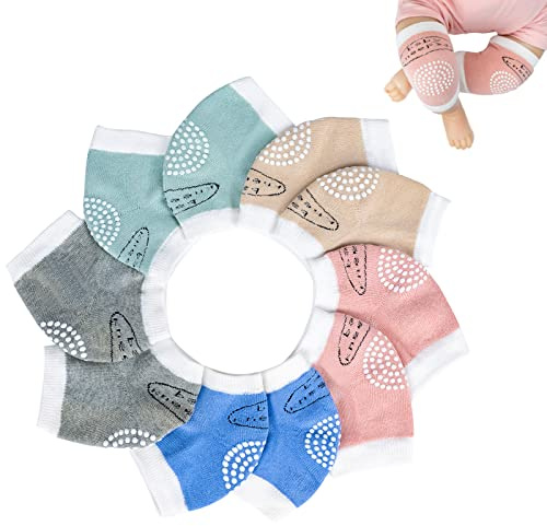 BOSONER Baby Crawling Anti-Slip Knee Pads,Unisex Baby Toddlers Kneepads Leg Warmer 5 Pairs