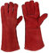 JZK Guantes de Soldador Resistentes al Calor, Guantes para Barbacoa Horno Soldadura Parrilla microondas Estufa Chimenea, Guantes soldar Largos Cuero