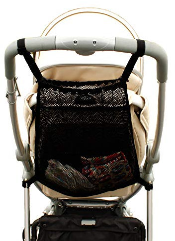 Einkaufstaschen, Universalnetz Einkaufsnetz Für Kinderwagen, Sportwagen Und Buggy, Netztasche Rückseite des Kinderwagens, Aufbewahrungstasche Passend für die meisten Griffe - Schwarz 1 Stück