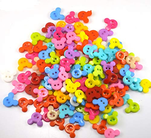 Nologo 200pcs 13x15mm Color Mezclado a Granel de plástico de los niños de Mickey Botones de la Ropa DIY Accesorios de la Nave de Costura Scrapbooking Botones