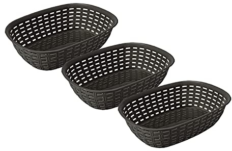 Kigima Hushållskorg rotting stil oval set om 3 3 l 21,7 x 30,4 x 7,6 cm