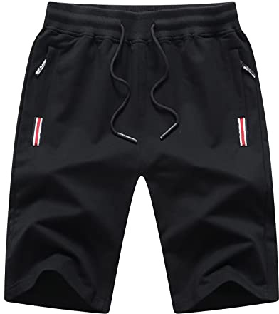 Tansozer Pantalones Cortos Hombre Shorts Hombre Deportivos Pantalones Cortos Hombre Running Gym Deporte Verano Bolsillos Mallas Cortas Algodon Short Negro S