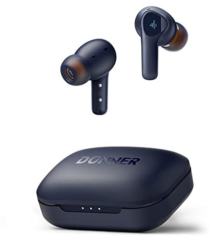 Donner Auriculares Inalámbricos Bluetooth 5.2, Cancelación de Ruido, Bass potentes, Llamadas nítidas con 4 Mic, 32h, App - Sonido Personalizado, Azul
