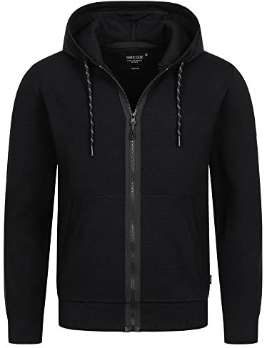 Indicode Herren Reilly Sweatjacke mit Reißverschluss und Kapuze | Hooded Jacket für Männer Black, L