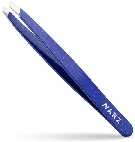 NARZ 1Pcs Professional Tweezer for Facial Hair Women & Men Stainless Steel Precision Tweezers for Ingrown Hair Tweezers for Men & Women (Shiny Blue)