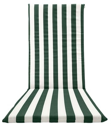 Il Tuo Artigiano Design Cuscino per sdraio Mare Imbottito 120x50 - made in Italy - Materassino Sedia Sdraio Schienale alto (Bianco e verde)