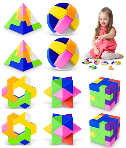 Pourbibi Radiergummi Kinder, 10 Stück Würfelpuzzle Eraser, Mitgebsel Kindergeburtstag 7 8 9 10 jahre, Würfelpuzzle Eraser Tombola Preise, Partygeschenke oder Geburtstagsgeschenk für Kinder