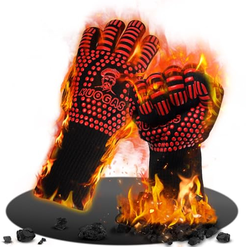 Gants Barbecue,Gant Cuisine pour Barbecue Four Anti-Chaleur Jusqu'à 800°C,Four pour BBQ,Accessoire Aarbecue,Gant Cuisine,Gants Cuisine,Gant Four,Gant Anti Chaleur