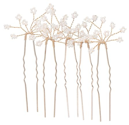 FRCOLOR 5 Piezas Tocados De Novia Pinza De Pelo De La Boda Accesorios Para El Cabello De Dama De Honor Accesorios De Boda Para Novia Adornos Para El Cabello Para Mujeres Alambre De Cobre
