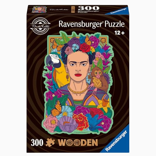 Ravensburger - Puzzle en Bois - Frida Kahlo - 300 pièces Robustes et Naturelles Dont 25 Figurines en Bois (Whimsies) - Qualité Premium - pour Enfants et Adultes à partir de 10 Ans - 12001540