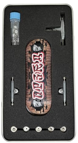 LEEFAI Pro Fingerboard Complete 32 * 96mm Maples Wood Deck,UV Printing Graphic 4.0 Trucks Regular kingpins & 5 Urethane Bearing Wheels-Op3ra V3-The Wall