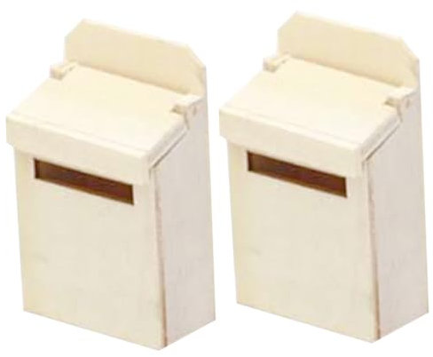 HANABASS 2pcs Mini Mailbox Wooden Model Ornament Mini Mailbox for Boys and Girls Garden Decoration for Dollhouse