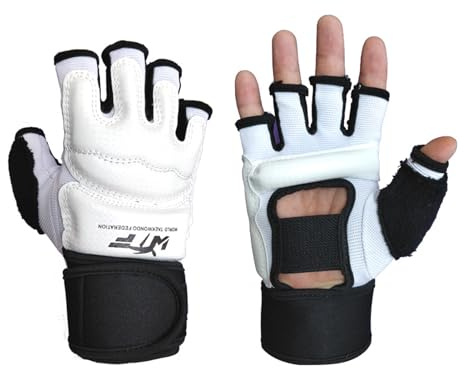 Martial Arts Gloves - Kickboxing Mittens, Half Finger Training Glove, Karate Sparring Gear, taekwndo Punching Bag | Protective Grappling Durable Black And White With Equipment For Kids Men Women