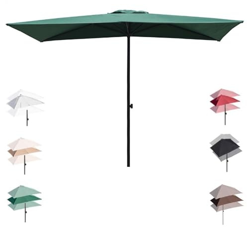 Adjustable 6.5ft-9ft Wall-Mounted Patio Umbrella - Rectangular Outdoor Shade for Balcony Backyard & Deck - Versatile Sun Protection & Stylish Garden Canopy