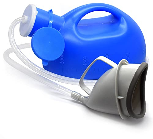 Urinals for Women Portable Leak-Proof Female urinals Ladies Urination Device 2000 ml Large Capacity Urine Cup for Old Women Urinary Incontinence Hospital beds Wheelchair (Blue)