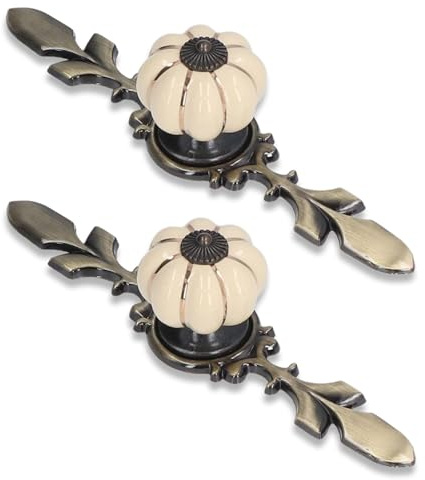 Skåpsknoppar 2-pack Keramiska knoppar Pumpaform Köksskåp Lådor Byrå Skåp Draghandtag Dörrdrag med skruvar(Beige)