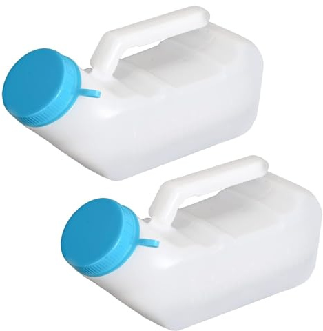 Ilyever Upgraded Urinals for Men with Glow in The Dark,1000ml Thick Pee Bottles with Lid,Spill Proof Urinal Bottle for Car,Hospital,Elderly & Incontinence,2 Pack