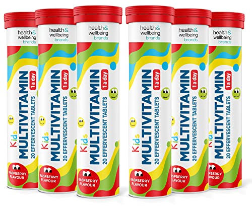 Kids Multivitamins Effervescent- Multivitamin Tablets - Complete One a Day Supplements for Children - 20 Per Tube (6)