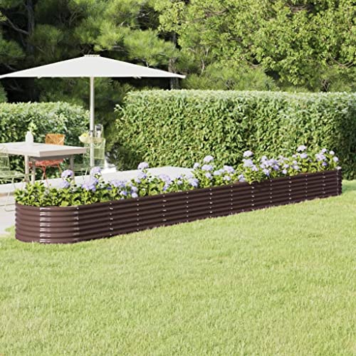puraday Jardinière surélevée pour jardin 512 x 80 x 36 cm - Jardinière pour plantes, terrasse, potager - Spirale d'herbes - XXL - Jardinière surélevée en métal - Jardinière surélevée en acier - Taille